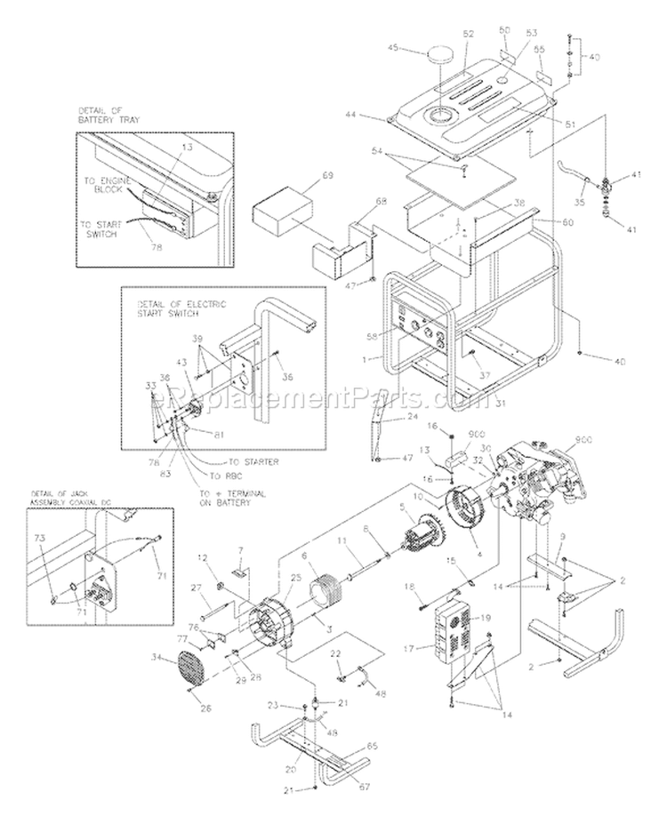 Page B Diagram and Parts List for 1656-1  Briggs and Stratton Generator